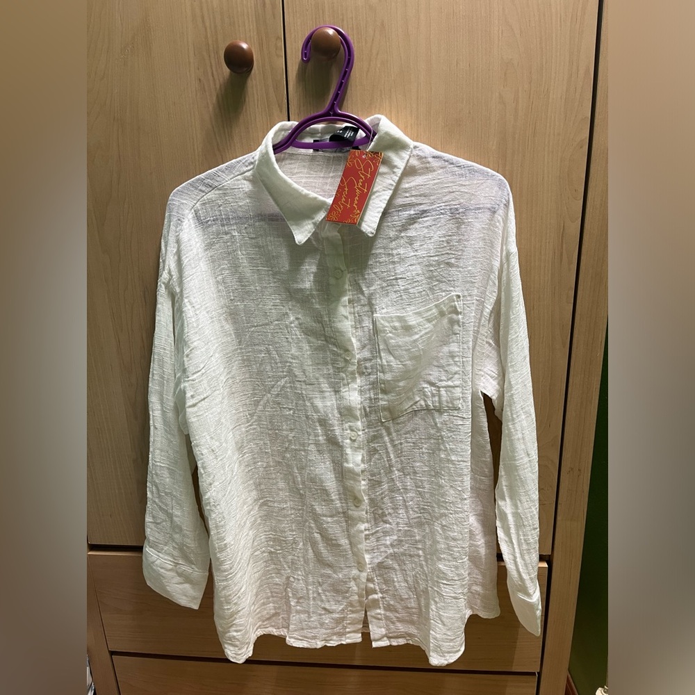 Urban Planet Women’s Oversized Button Down Shirt